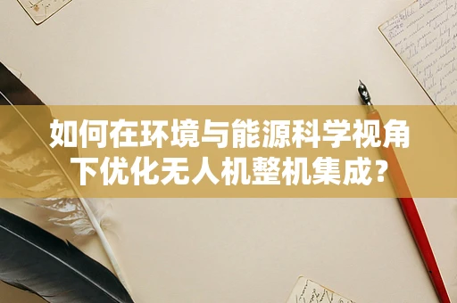 如何在环境与能源科学视角下优化无人机整机集成？