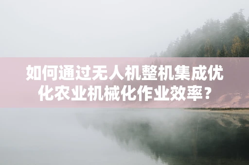 如何通过无人机整机集成优化农业机械化作业效率？