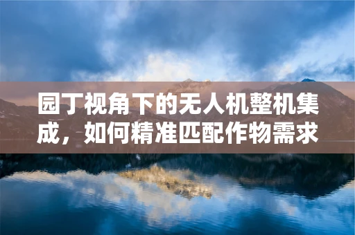 园丁视角下的无人机整机集成，如何精准匹配作物需求？