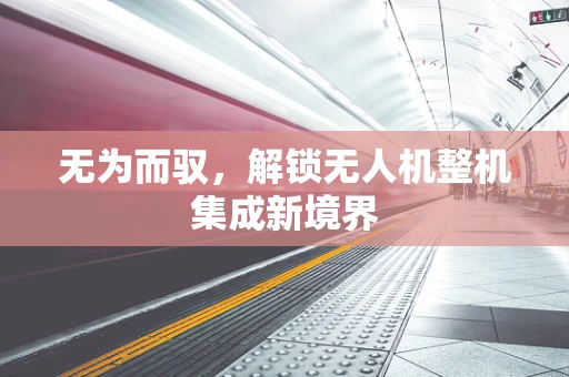 无为而驭，解锁无人机整机集成新境界