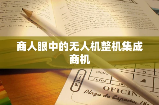 商人眼中的无人机整机集成商机