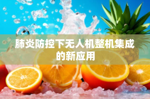 肺炎防控下无人机整机集成的新应用