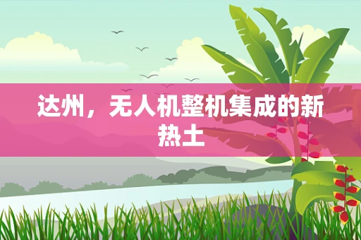 达州，无人机整机集成的新热土