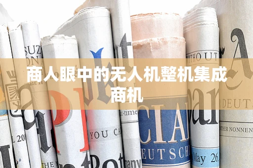 商人眼中的无人机整机集成商机