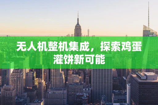 无人机整机集成，探索鸡蛋灌饼新可能