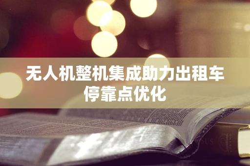 无人机整机集成助力出租车停靠点优化