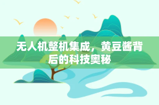 无人机整机集成，黄豆酱背后的科技奥秘