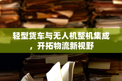轻型货车与无人机整机集成，开拓物流新视野