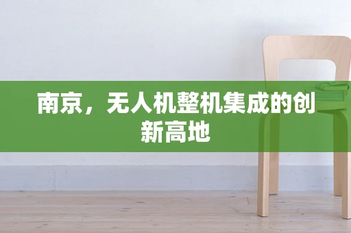南京，无人机整机集成的创新高地