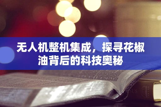 无人机整机集成，探寻花椒油背后的科技奥秘