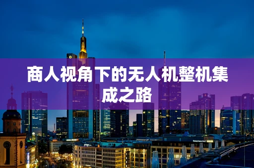 商人视角下的无人机整机集成之路