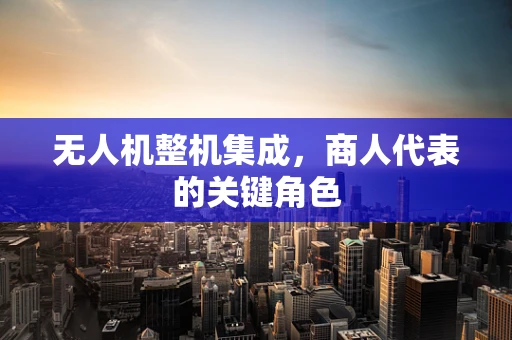 无人机整机集成，商人代表的关键角色