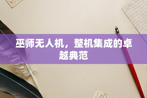 巫师无人机，整机集成的卓越典范