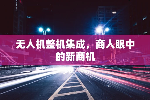 无人机整机集成，商人眼中的新商机