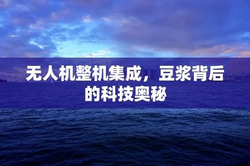无人机整机集成，豆浆背后的科技奥秘