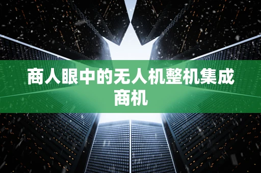 商人眼中的无人机整机集成商机