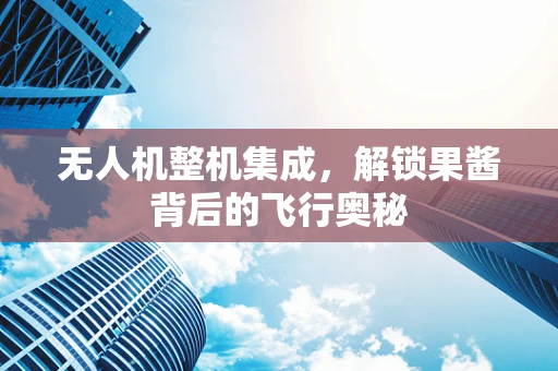 无人机整机集成，解锁果酱背后的飞行奥秘