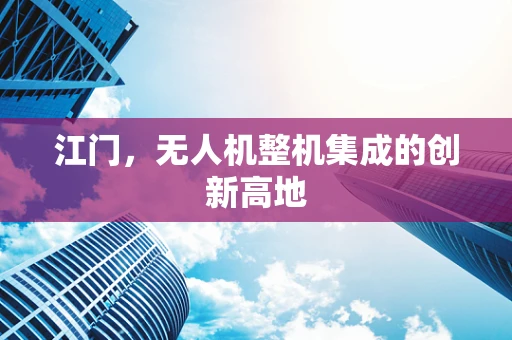 江门，无人机整机集成的创新高地