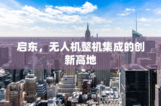 启东，无人机整机集成的创新高地